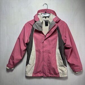 The North Face Kids Raincoat in Pink, Cream, and Gray